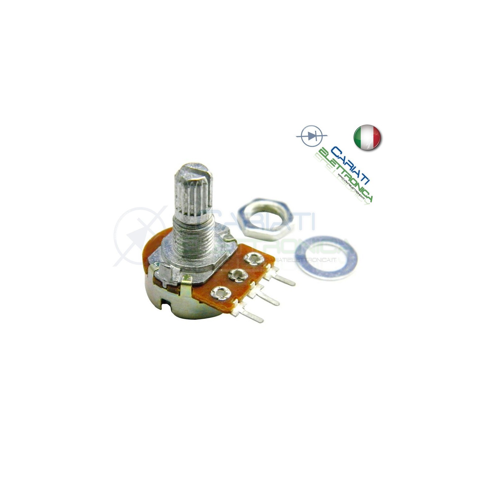 POTENZIOMETRO ROTATIVO LOGARITMICO A1M 1M OHM 1Mohm PERNO 15mm A 1M