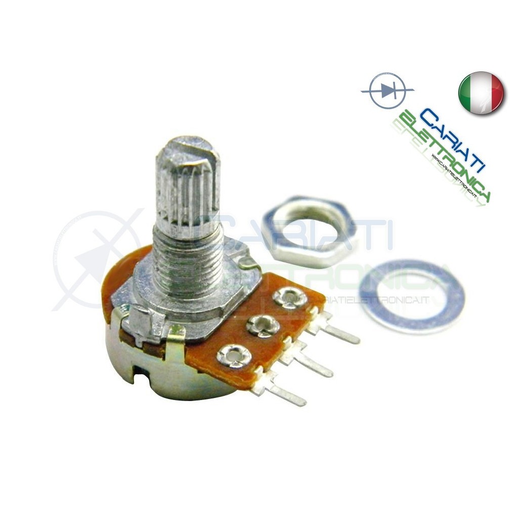 POTENZIOMETRO ROTATIVO ANTI-LOGARITMICO 50K OHM 50Kohm C50K PERNO 15mm