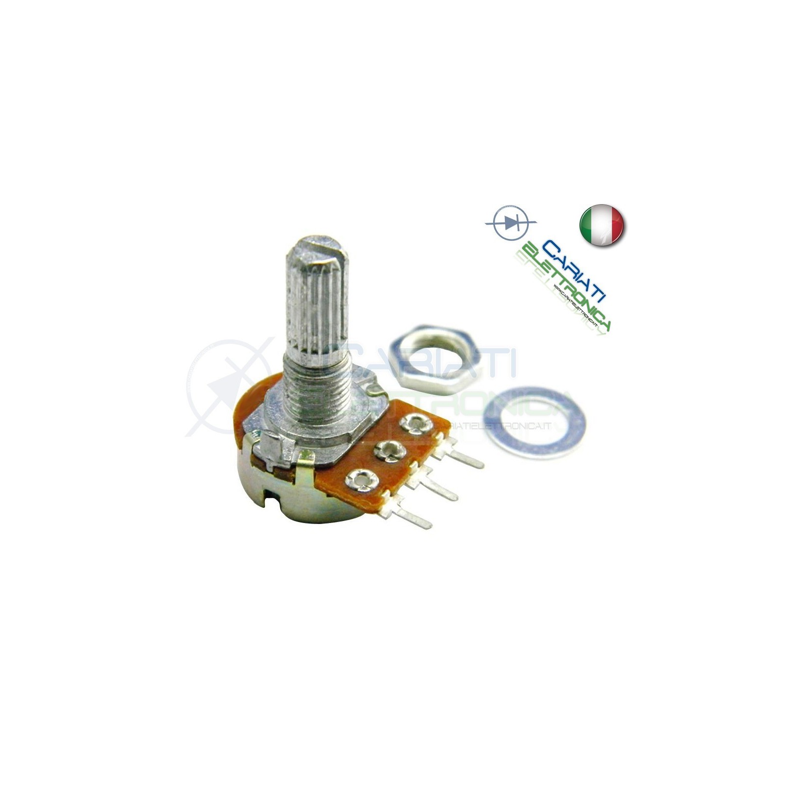 POTENZIOMETRO ROTATIVO LOGARITMICO 50K OHM 50Kohm PERNO 20mm