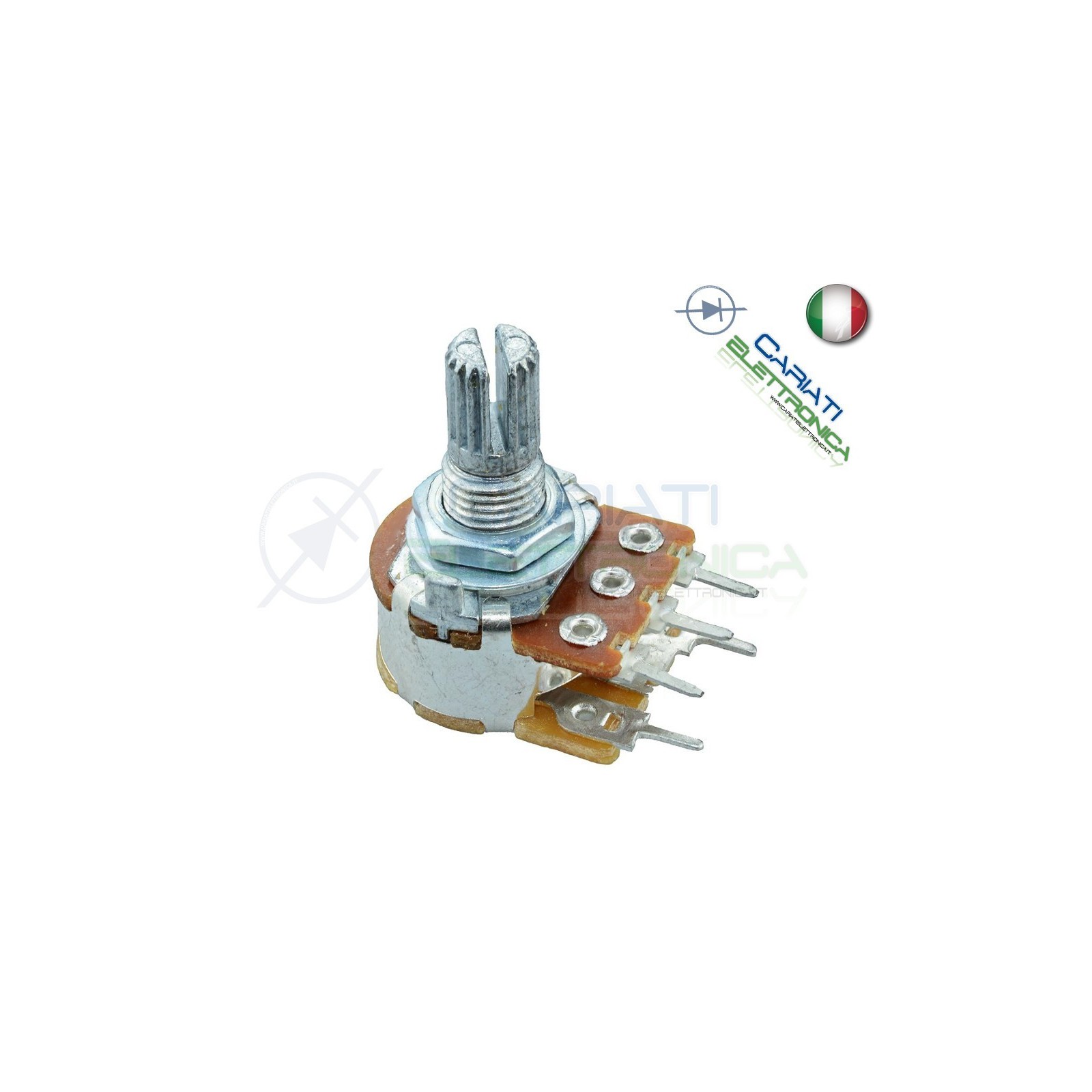 POTENZIOMETRO ROTATIVO LINEARE MONOGIRO CON INTERRUTTORE SWITCH 1Kohm 15mm