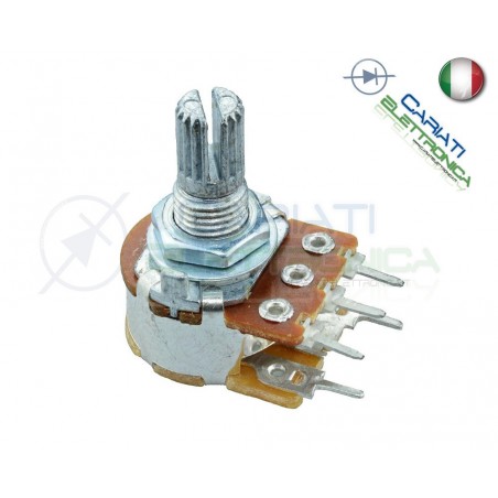 Potenziometro 100Kohm Lineare B100K con interruttore Monogiro Switch Perno 15mm