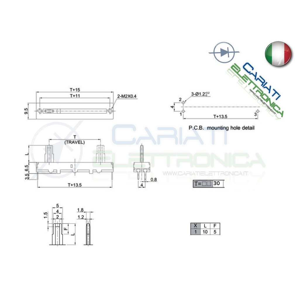 Potenziometro 100K Ohm Lineare 0.5W – Sovietico NOS (New Old Stock) 1 Pz