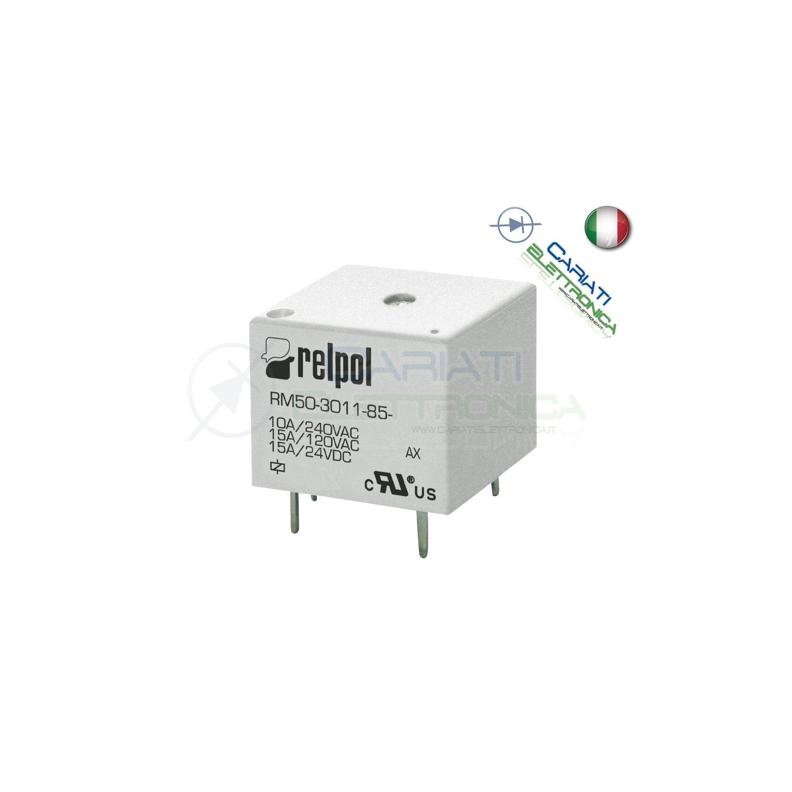 Relè RELPOL RM50-3011-85-1003 con bobina 3Vdc 3V DC 10A 240Vac 15A 24Vdc SPDT