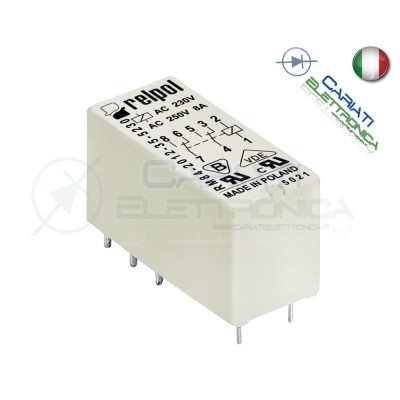 Relè RELPOL RM84-2012-35-1003 con bobina 3Vdc 3V DC 8A 250Vac 8A 24Vdc DPDT