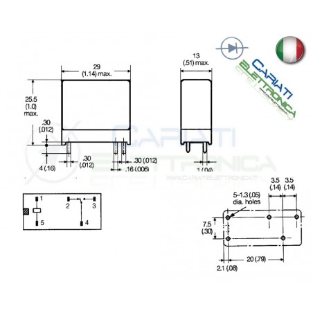 Relè G2R-1-DC12 G2R-1 bobina da 12Vdc 10A 250Vac 10A 30Vdc SPDT Omron