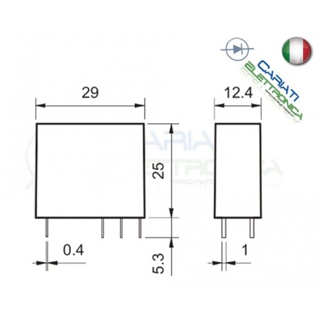Relè FINDER 40.52.8.230.0000 con bobina da 230Vac 8A 30Vdc 8A 250Vac DPDTFinder
