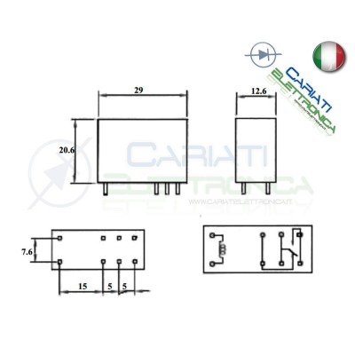 Relè Songle SMIH-24VDC-SL-C con bobina da 24Vdc 16A 30Vdc 16A 250Vac SPDT Songle