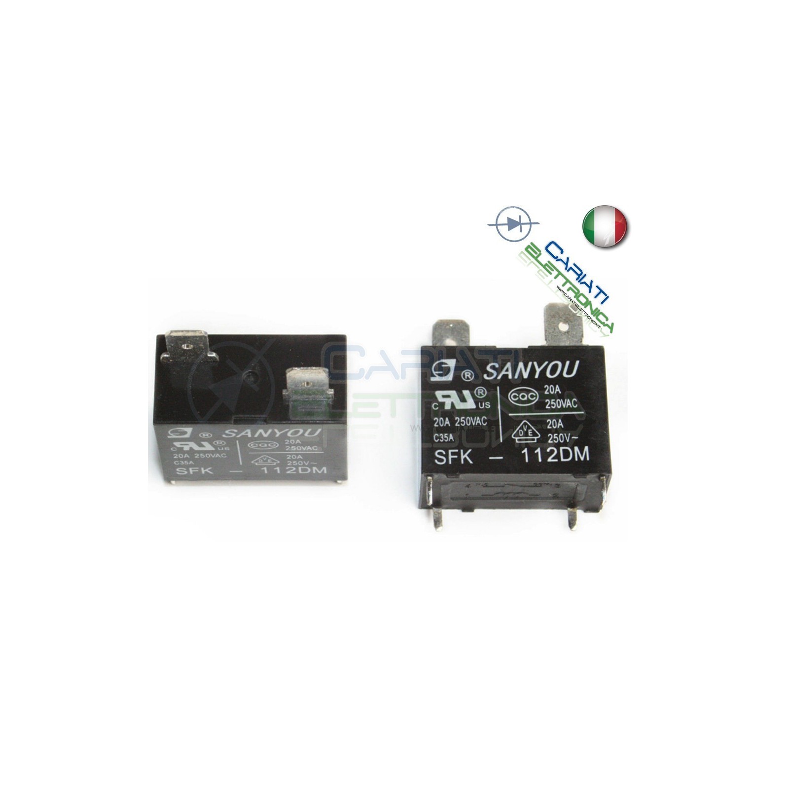 Relè SANYOU SFK-112DM con bobina da 12Vdc 20A 250Vac SPSTSanyou