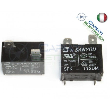 Relè SANYOU SFK-112DM con bobina da 12Vdc 20A 250Vac SPSTSanyou