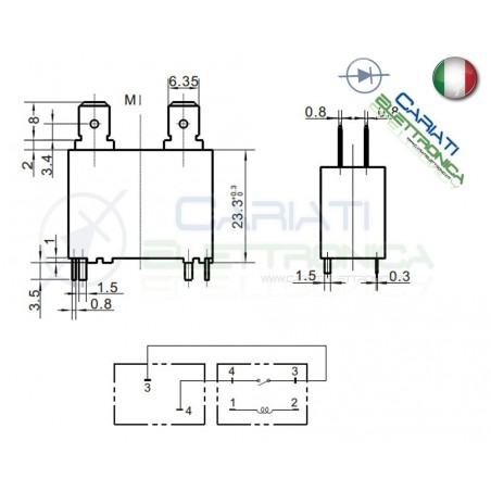 Relè SANYOU SFK-112DM con bobina da 12Vdc 20A 250Vac SPSTSanyou