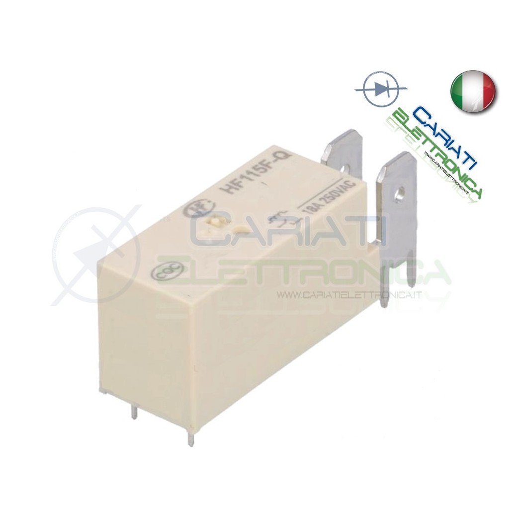 Relay voltage coil 12V HF115F-Q-012-1H Spst 18A 250Vac HongfaHONGFA RELAY