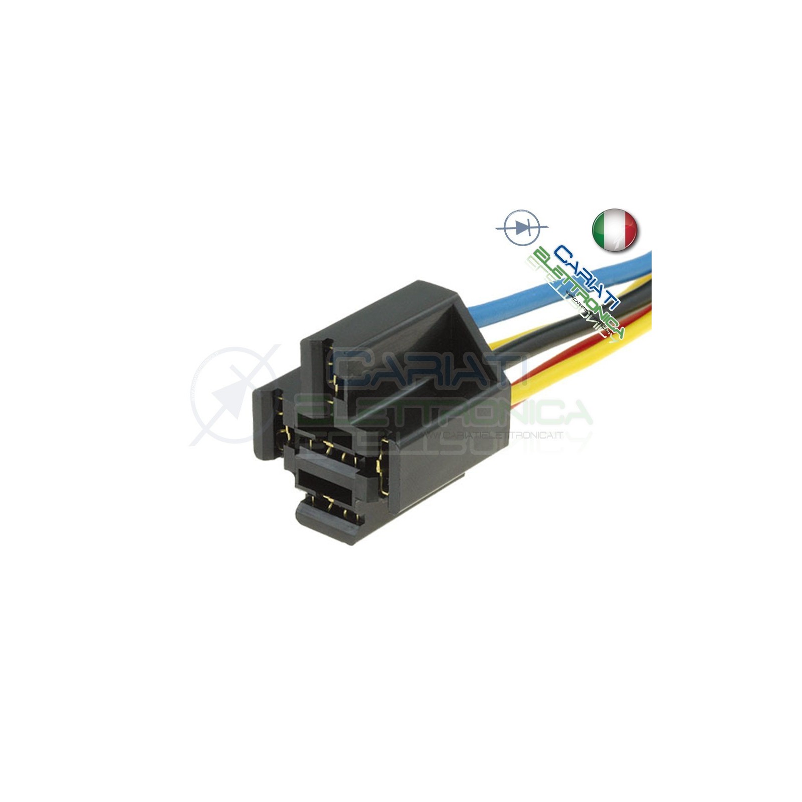 Zoccolo per relè relay 5 pin 40A Auto Camper lunghezza cavi 20cm