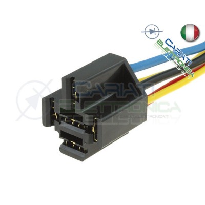 Zoccolo per relè relay 5 pin 40A Auto Camper lunghezza cavi 20cm