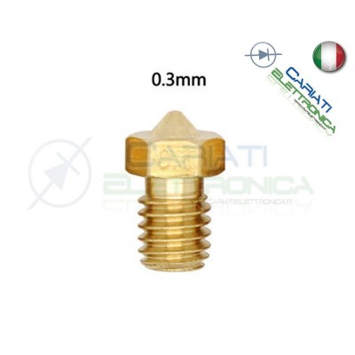 Ugello Nozzle da 3mm per Estrusore in ottone 1.75mm E3DV6 Stampante 3DGenerico