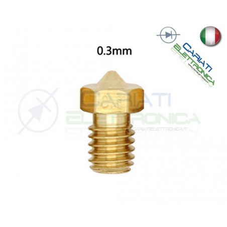 Ugello Nozzle da 0,3mm per Estrusore in ottone 1.75mm E3DV6 Stampante 3D Generico