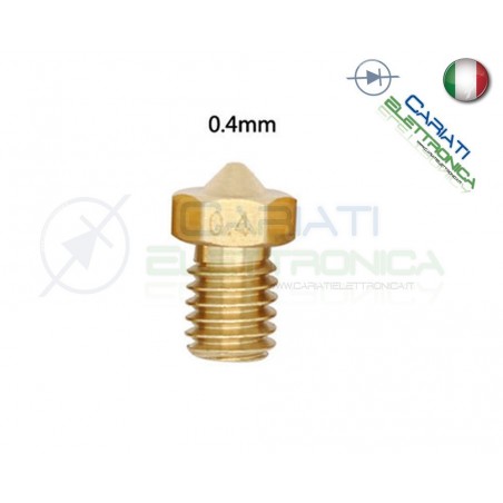 Ugello Nozzle da 0,4mm per Estrusore in ottone 1.75mm E3DV6 Stampante 3D Generico