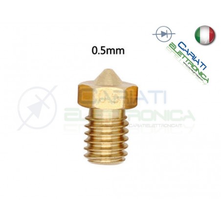 Ugello Nozzle da 5mm per Estrusore in ottone 1.75mm E3DV6 Stampante 3DGenerico