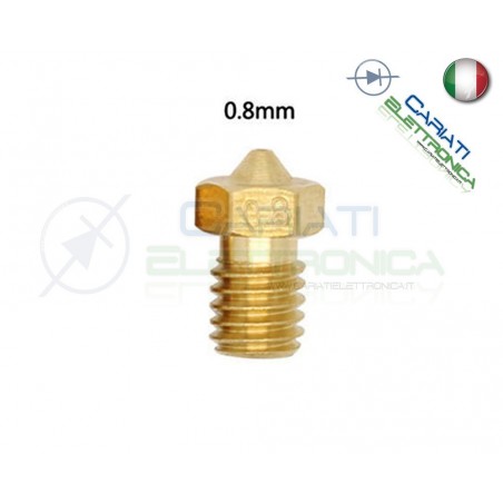 Ugello Nozzle da 0,8mm per Estrusore in ottone 1.75mm E3DV6 Stampante 3D Generico