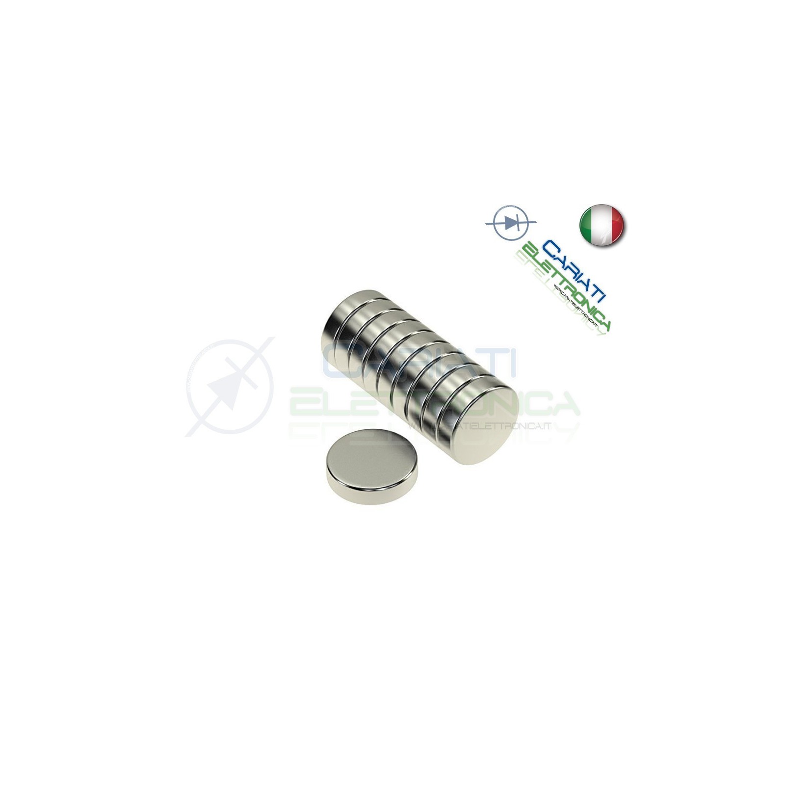 20 Pezzi CALAMITE MAGNETI NEODIMIO 12mm 12X1 mm POTENTI FIMO CERAMICA BOMBONIERE