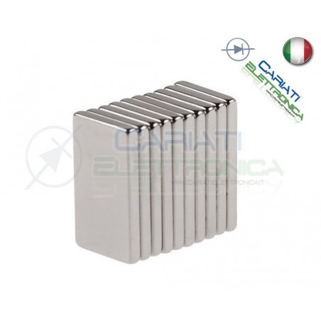 10 Pezzi CALAMITE MAGNETI NEODIMIO 20x10x2 mm POTENTI FIMO CERAMICA BOMBONIERE Generico