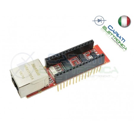 SCHEDA MODULO ENC28J60 Ethernet HR911105A RJ45 Lan Webserver per Arduino Nano