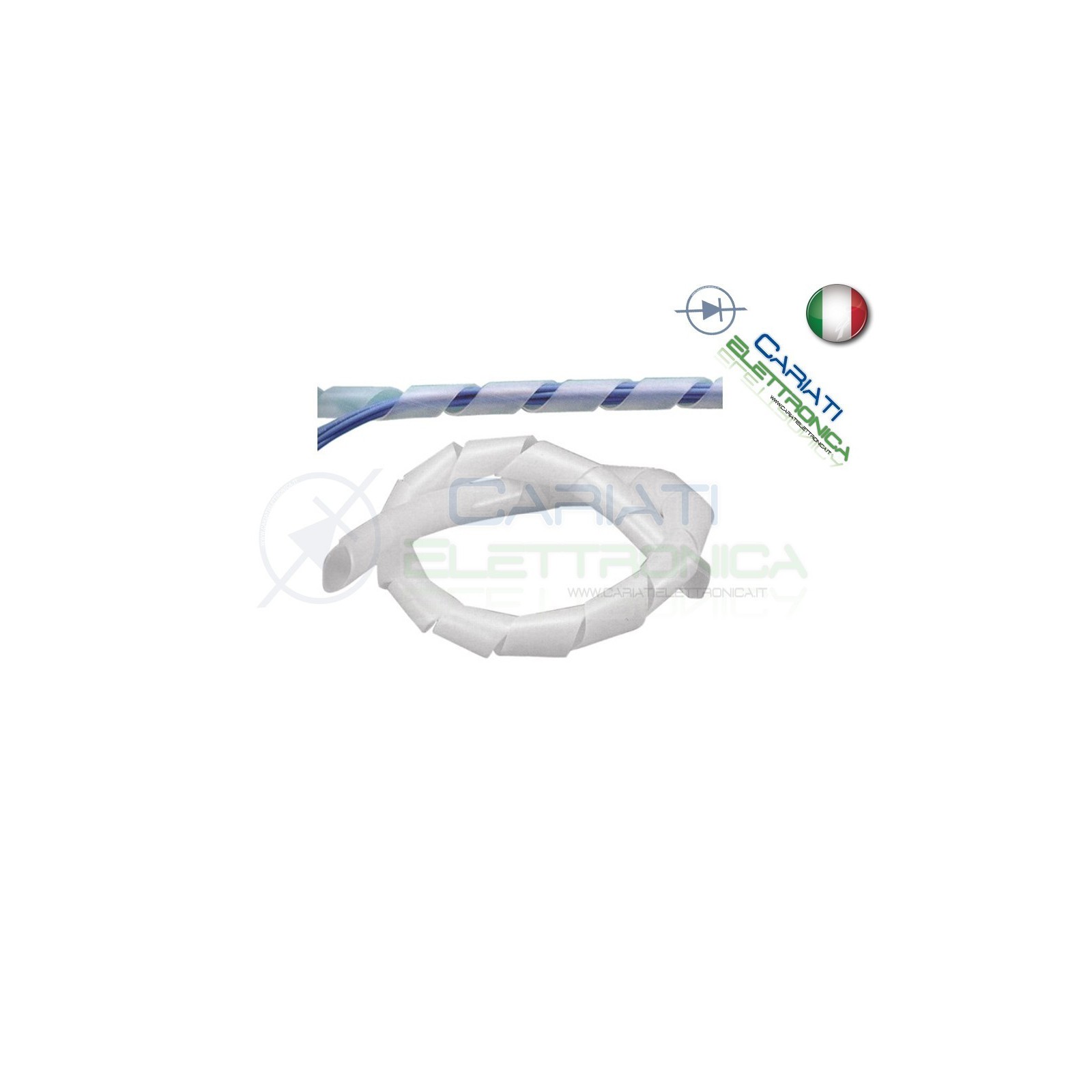 Guaina a Spirale Avvolgicavo TRASPARENTE Diametro 15mm Lunghezza 10 m