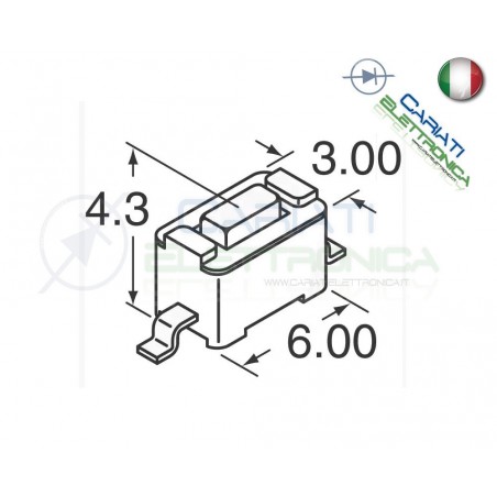 50 PEZZI MINI MICRO PULSANTE 6x3x4.3 mm PCB Tactile Switch