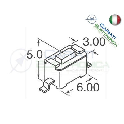 10 PEZZI MINI MICRO PULSANTE 6x3x5 mm PCB Tactile Switch