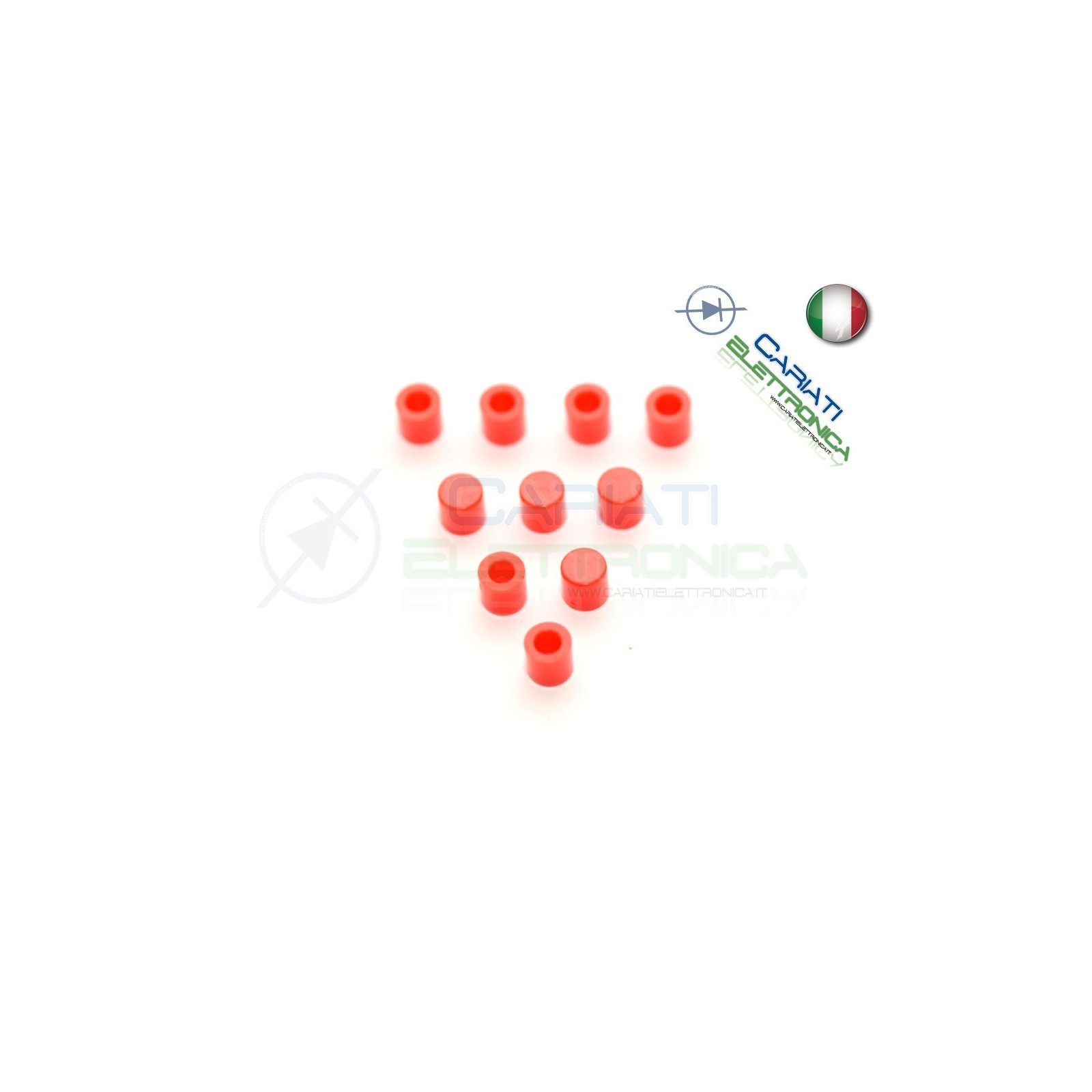 10 PEZZI cap cappuccio ROSSO per pulsanti PCB 6x6 altezza 6 7 8 8,5 9 9,5 10 mm