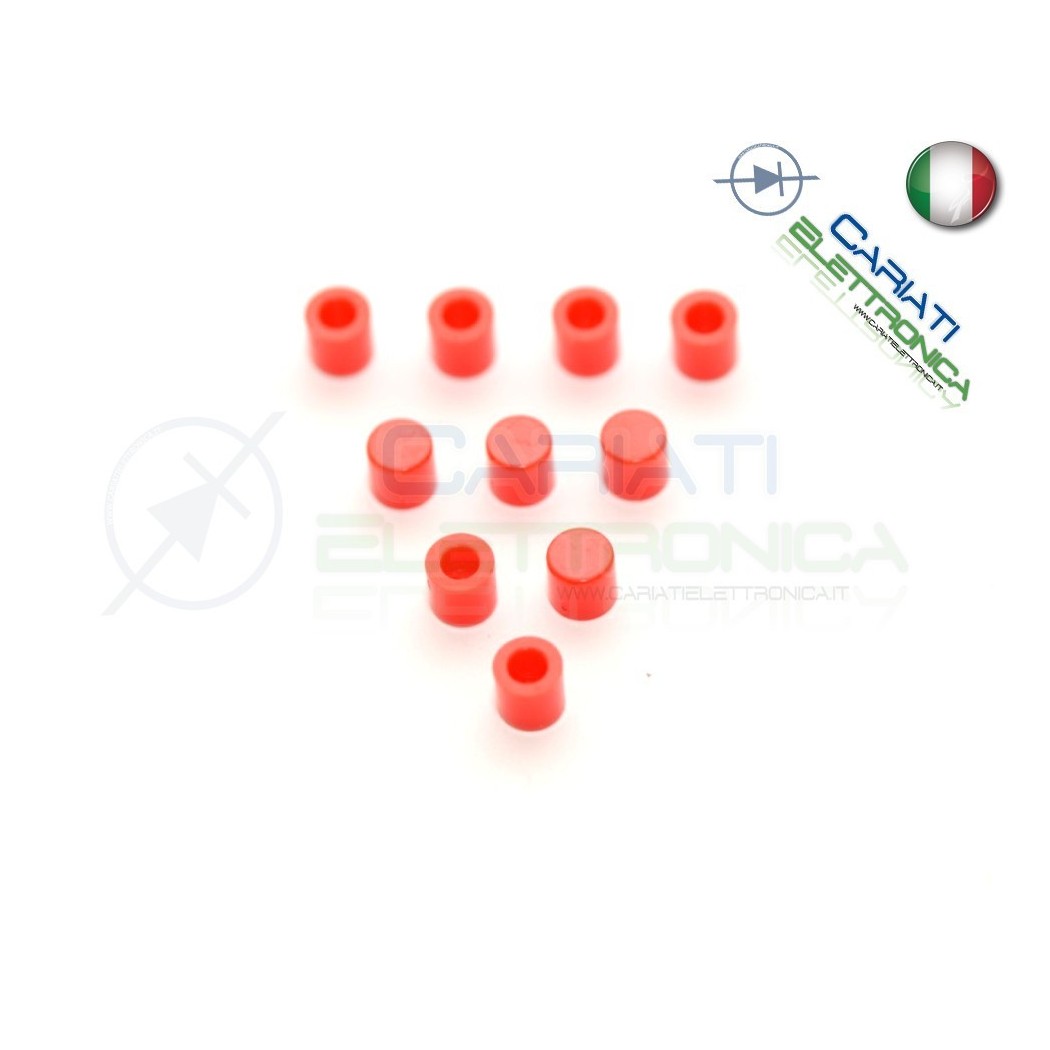 10 PEZZI cap cappuccio ROSSO per pulsanti PCB 6x6 altezza 6 7 8 8,5 9 9,5 10 mm
