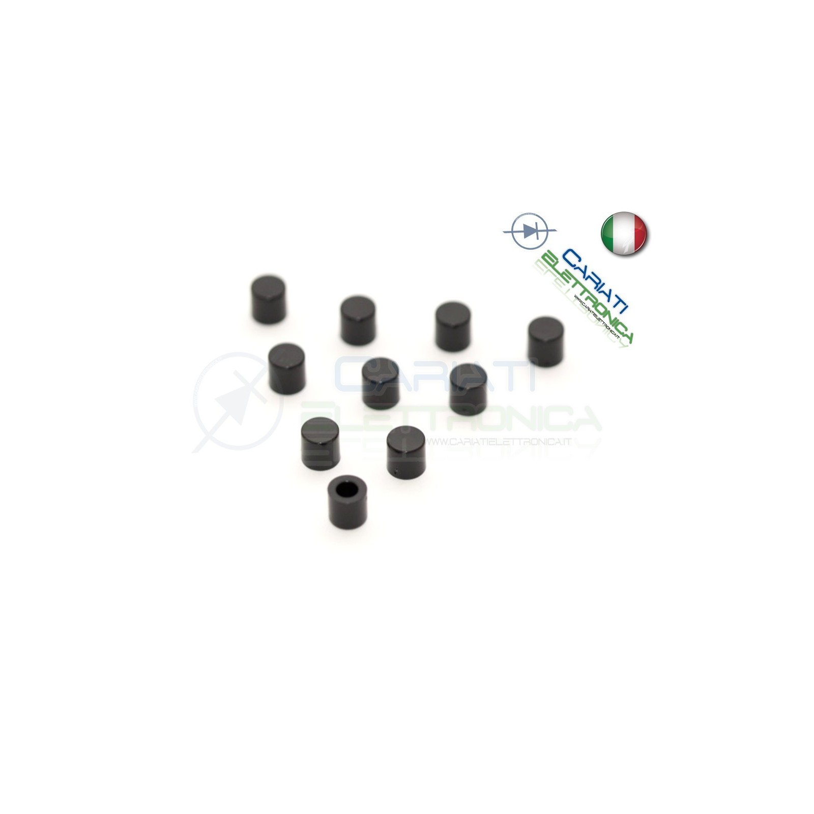 10 PEZZI cap cappuccio NERO per pulsanti PCB 6x6 altezza 6 7 8 8,5 9 9,5 10 mm