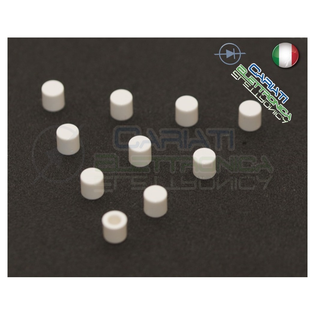 10 PEZZI cappuccio Bianco per pulsanti PCB 6x6 altezza 6 7 8 8,5 9 9,5 10 mm