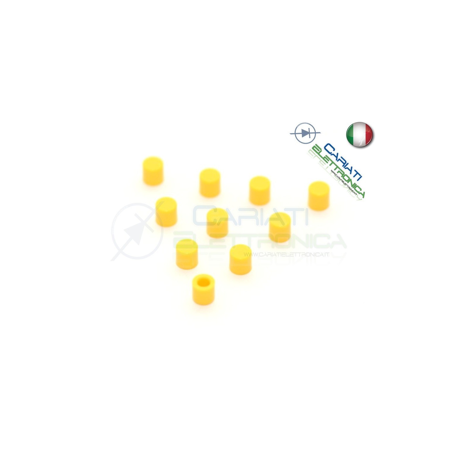 10 PEZZI cappuccio Giallo per pulsanti PCB 6x6 altezza 6 7 8 8,5 9 9,5 10 mm