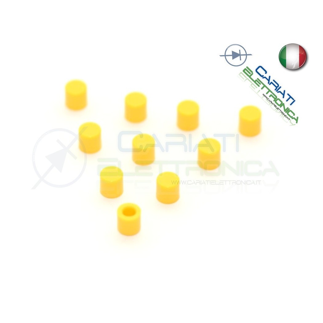 10 PEZZI cappuccio Giallo per pulsanti PCB 6x6 altezza 6 7 8 8,5 9 9,5 10 mm