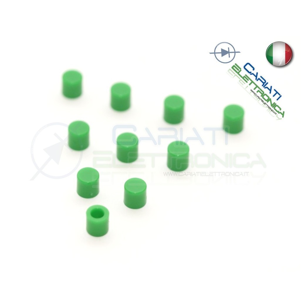 10 PEZZI cappuccio VERDE per pulsanti PCB 6x6 altezza 6 7 8 8,5 9 9,5 10 mm