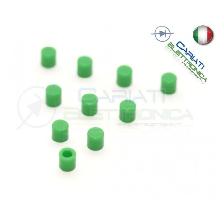 10 PEZZI cappuccio VERDE per pulsanti PCB 6x6 altezza 6 7 8 8,5 9 9,5 10 mm
