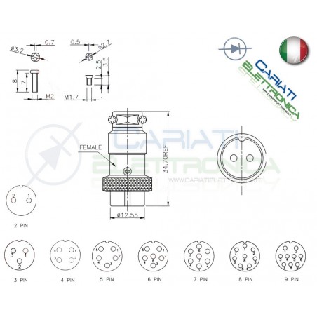 Spina Presa Microfonica 9 Poli Connettore VolanteGenerico