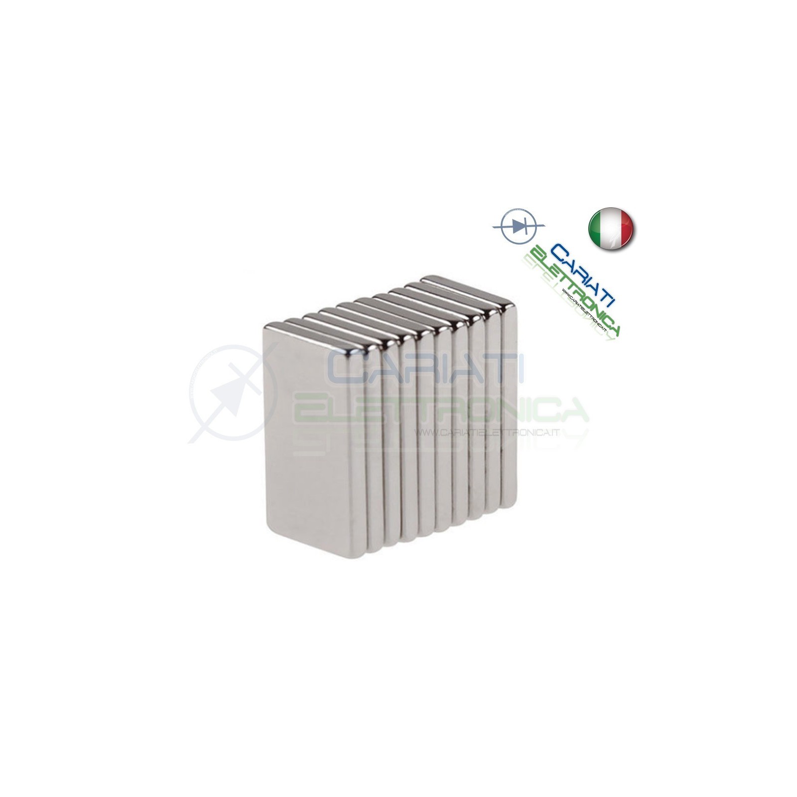 20 Pezzi CALAMITE MAGNETI NEODIMIO 10x5x1 mm POTENTI FIMO CERAMICA BOMBONIERE Generico