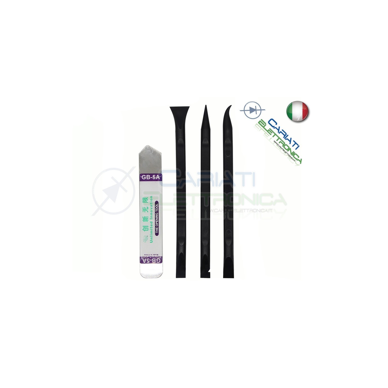 KIT da 4 PEZZI TOOLS PER APERTURA SMONTAGGIO CELLULARI IPHONE IPAD SAMSUNG HTC