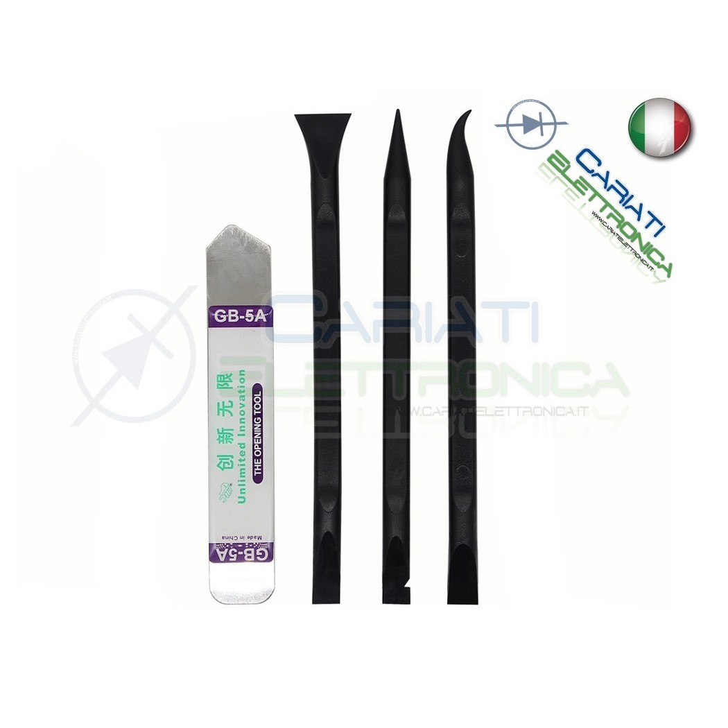 KIT da 4 PEZZI TOOLS PER APERTURA SMONTAGGIO CELLULARI IPHONE IPAD SAMSUNG HTC