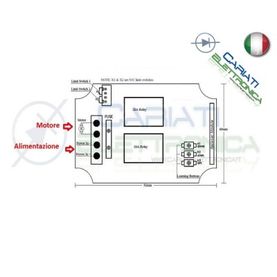Scheda relè controllo motore UP/STOP/DOWN a distanza con telecomando 12V 433mhz