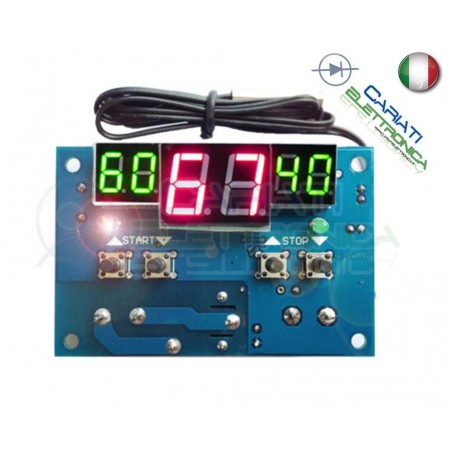 Termostato da -9°C a +99°C con sonda Temperatura NTC e relè