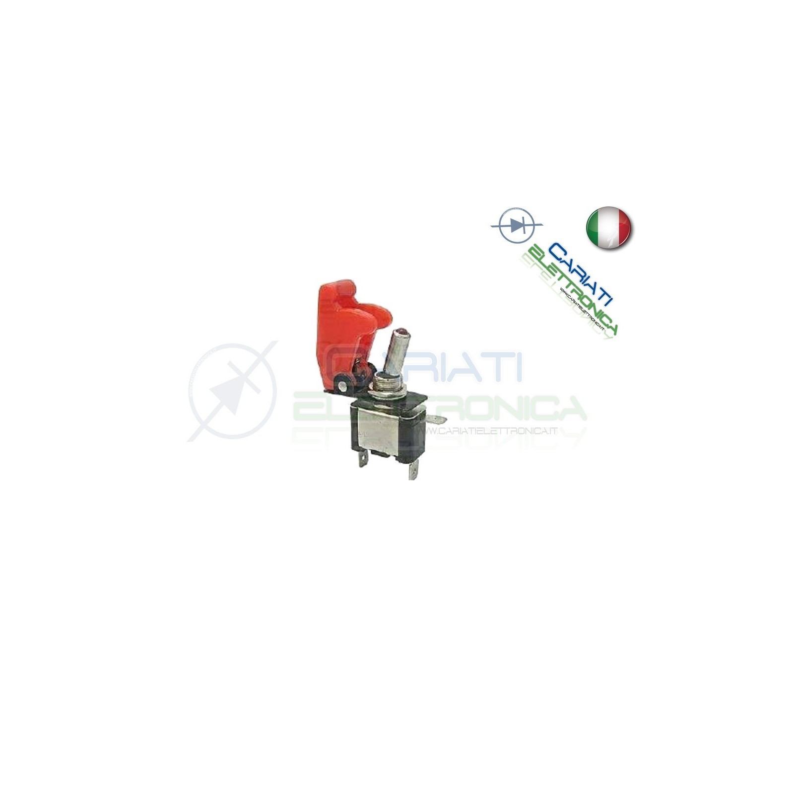 10 PEZZI Interruttore Leva Con Led Rosso Tuning 12V 20A