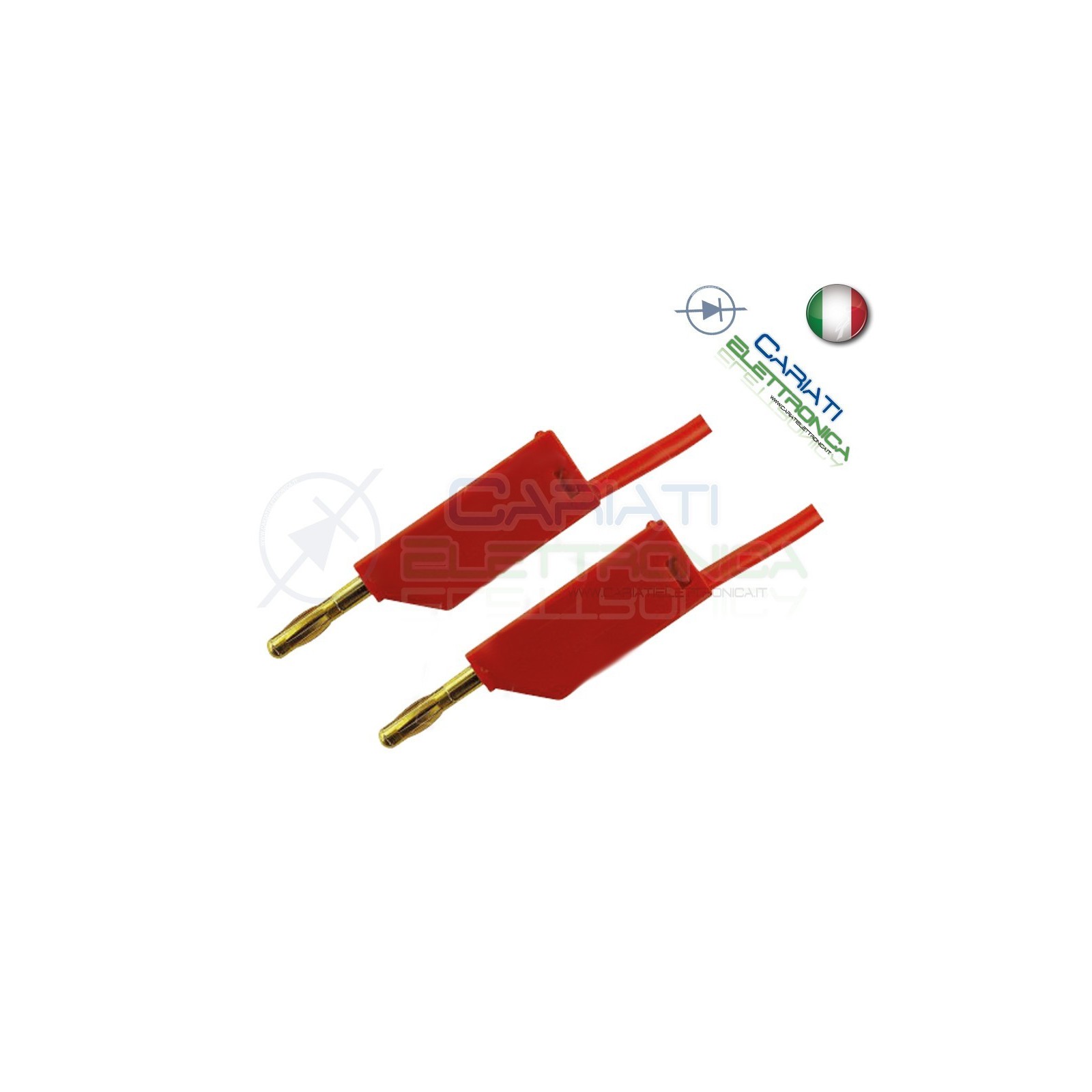 Cavo da 1 metro con Connettore Spina a Banana da 2mm Rosso mini Plug Audio