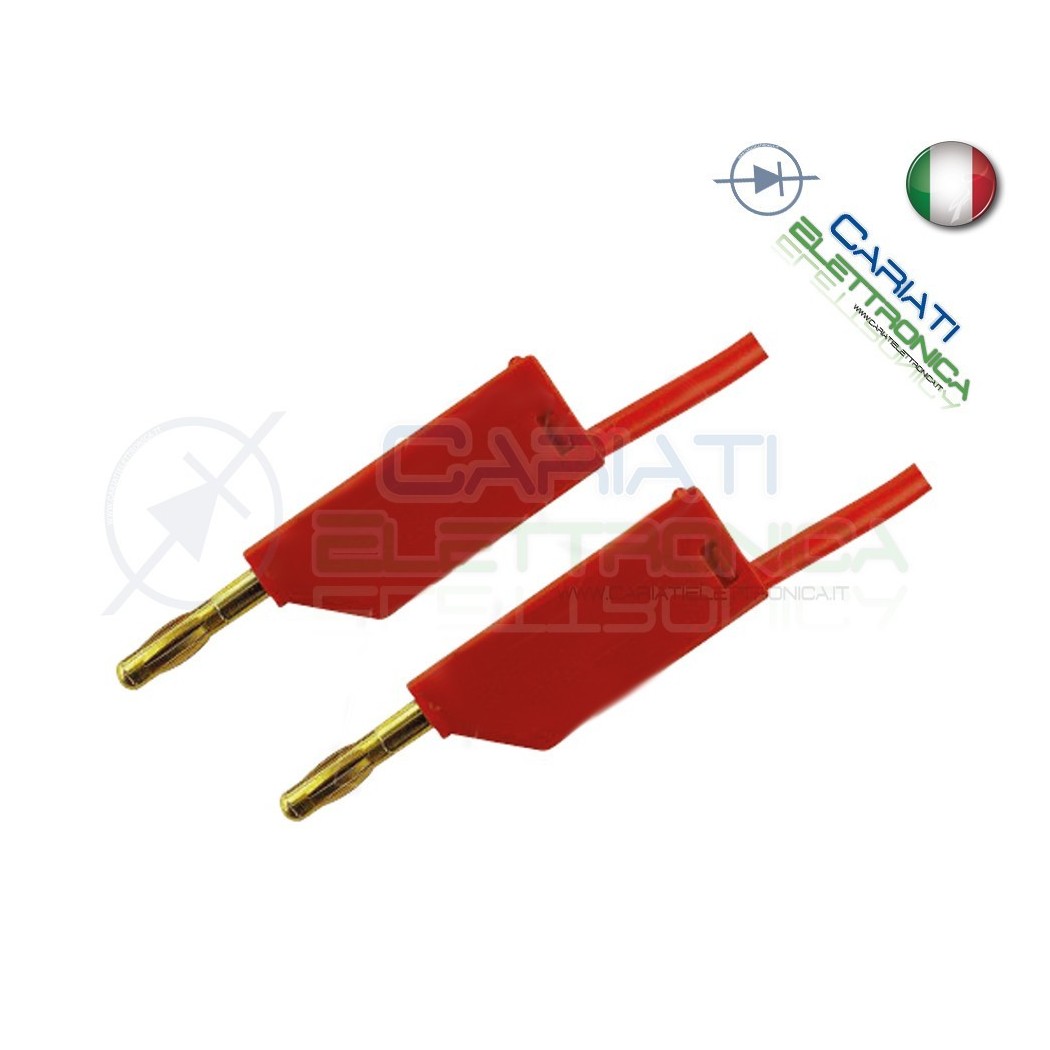 Cavo da 1 metro con Connettore Spina a Banana da 2mm Rosso mini Plug Audio