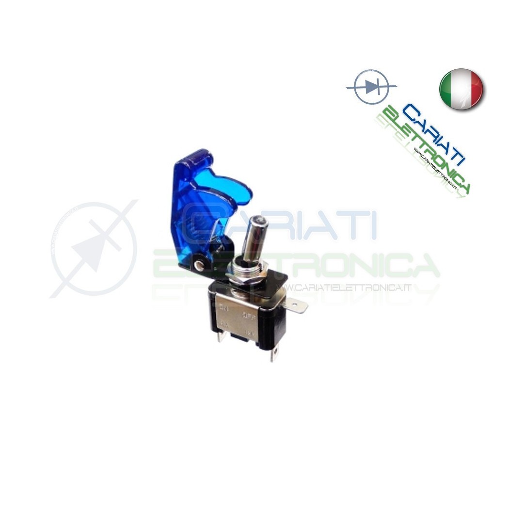 10 PEZZI Interruttore Leva Con Led Blu Tuning 12V 20A Trasparente