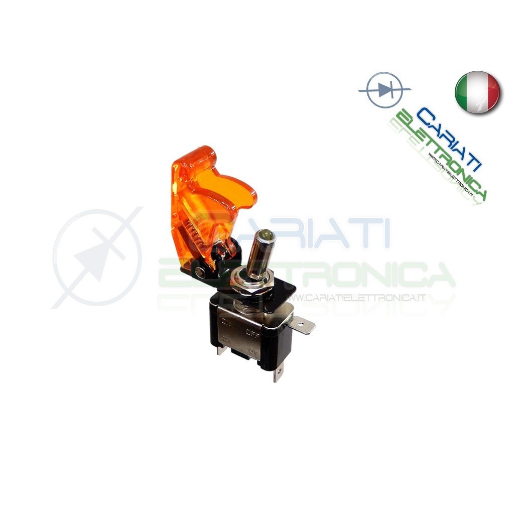 10 PEZZI Interruttore Leva Con Led Giallo Ambra Tuning 12V 20A Trasparente