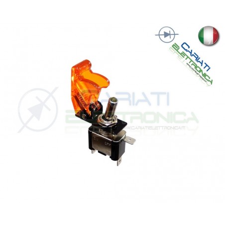 10 PEZZI Interruttore Leva Con Led Giallo Ambra Tuning 12V 20A Trasparente