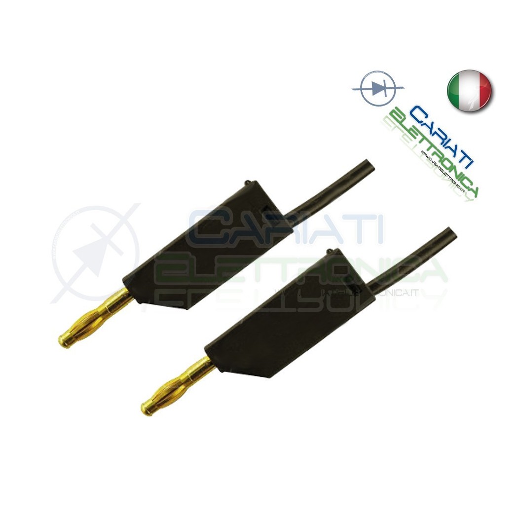 Cavo da 1 metro con Connettore Spina a Banana da 2mm Nera mini Plug Audio