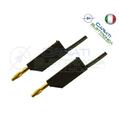 Coppia cavi Rosso Nero da 1 metro con Connettore Plug Spina a Banana da 2mm